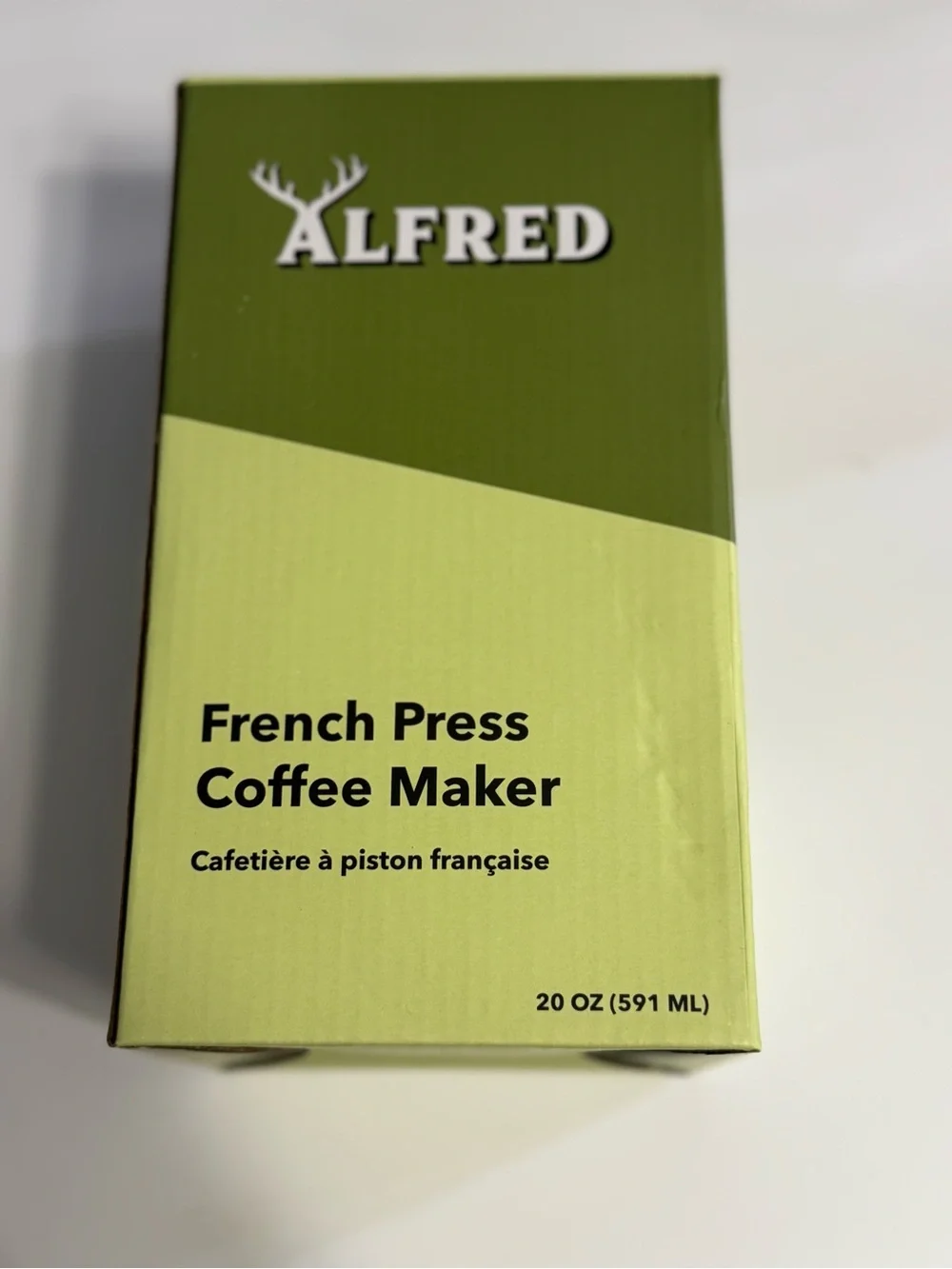 Alfred Stainless Steel and Clear Glass French Press with Black Base
